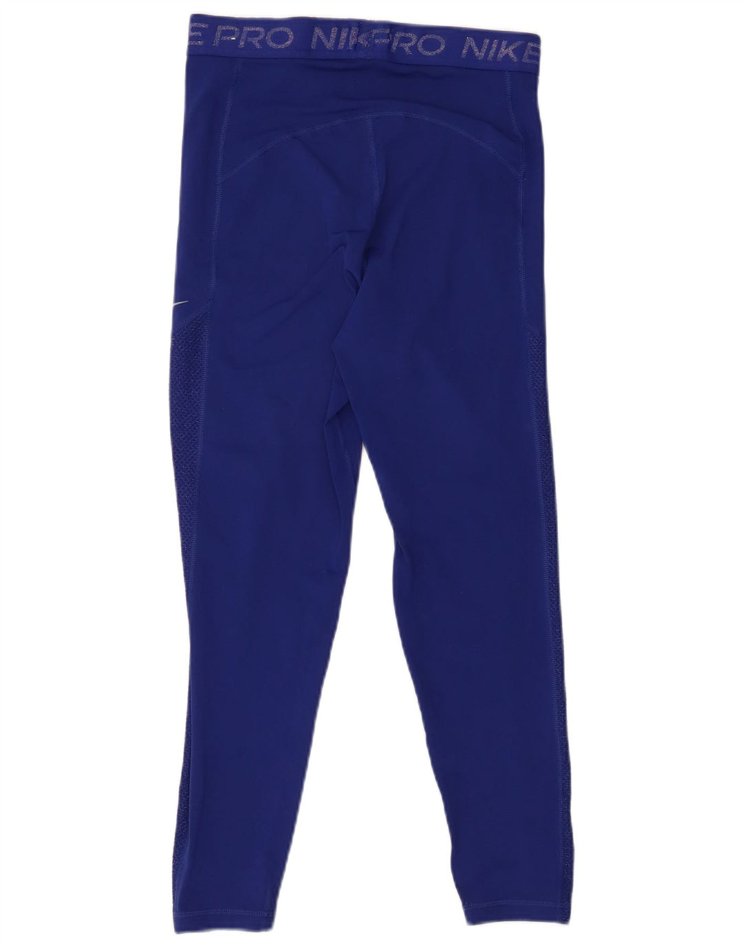 NIKE Womens Graphic Leggings UK 12 Medium Blue Polyester