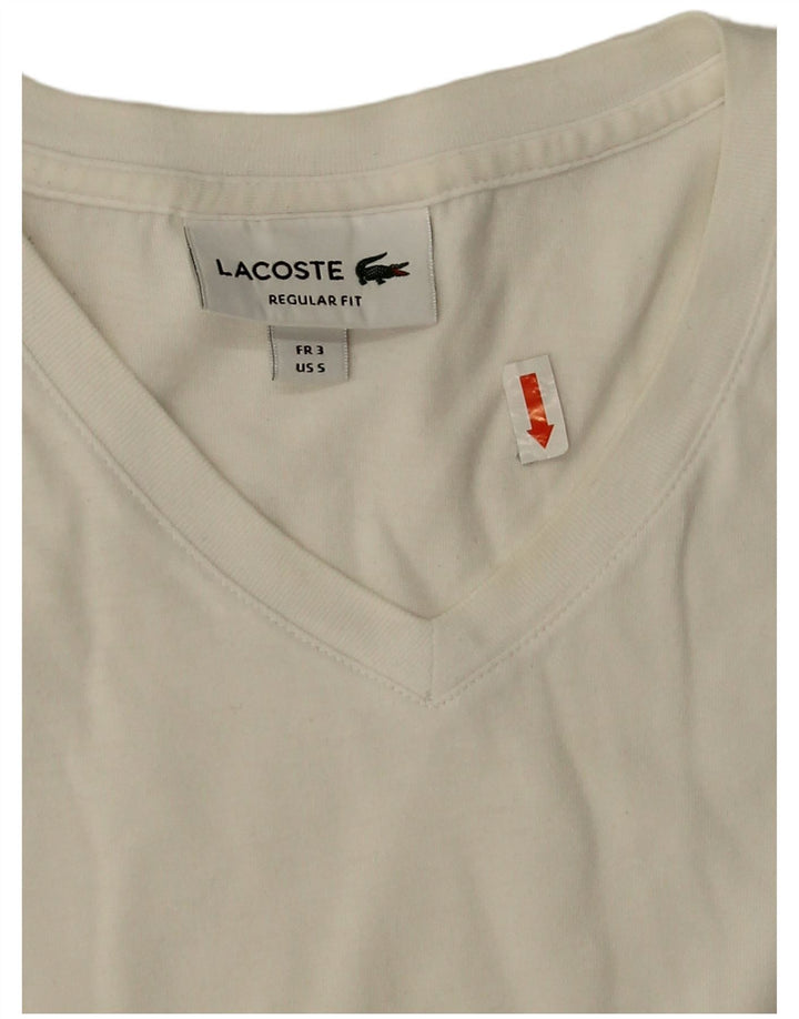 Lacoste Mens Regular Fit T-Shirt Top Size 3 Small White Cotton