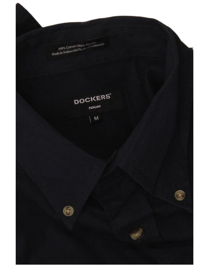 Dockers Mens Shirt Medium Navy Blue Cotton