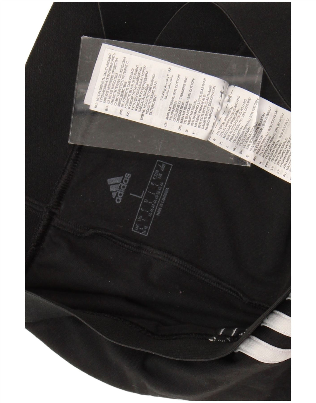 ADIDAS Womens Leggings UK 16/18 Large Black Cotton