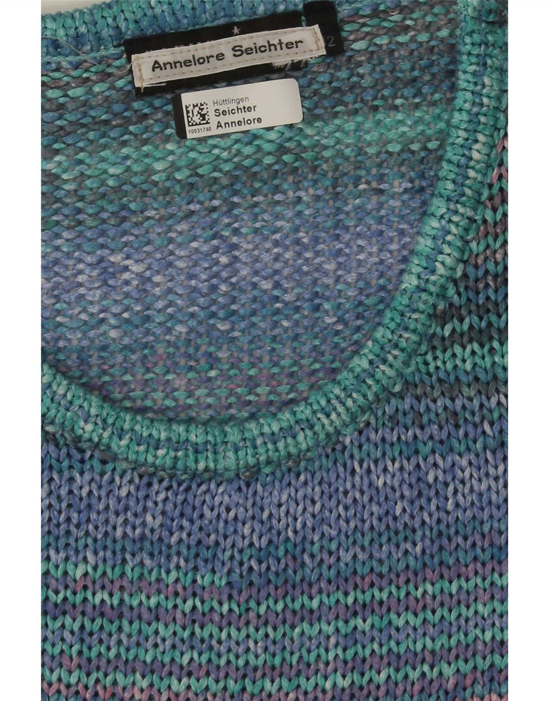 Vintage Womens Crew Neck Jumper Sweater IT 42 Medium Multicoloured Striped