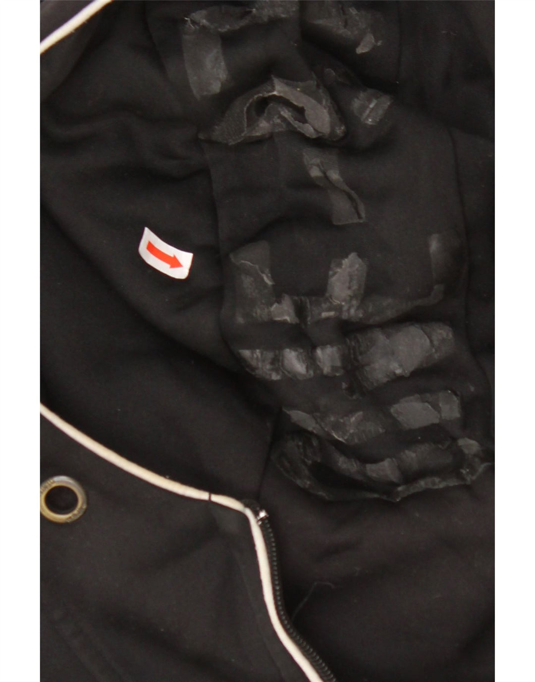 JACK & JONES Womens Zip Hoodie Sweater UK 14 Medium Black Colourblock