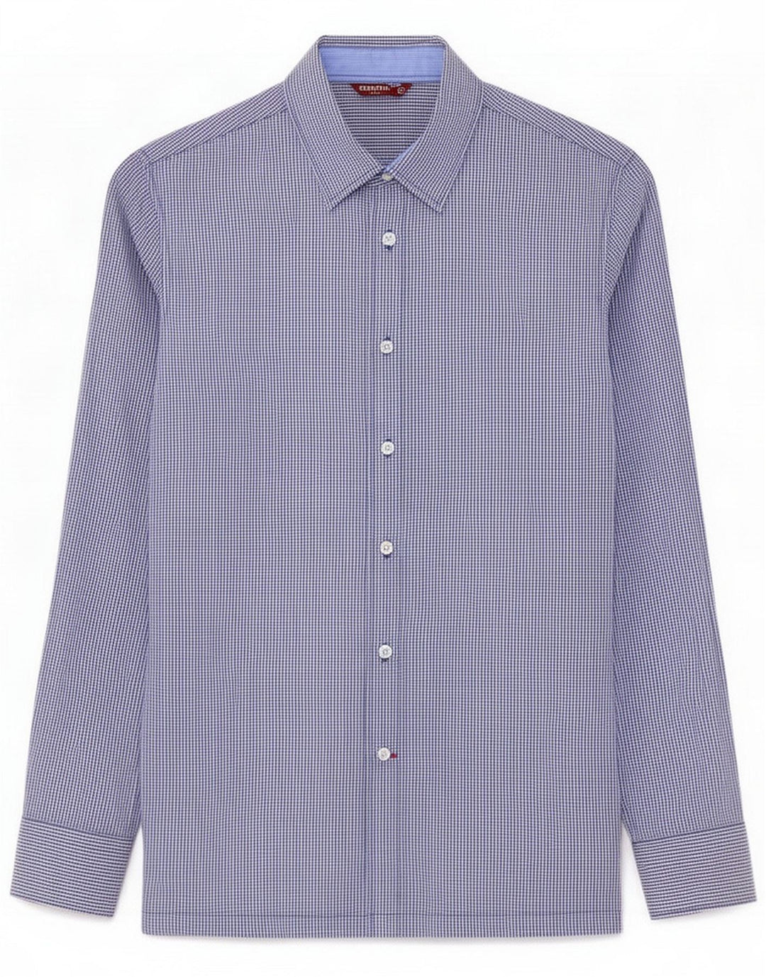 Carrera Mens Shirt Medium Blue Gingham Cotton