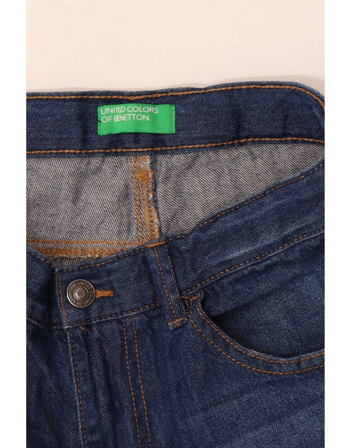 Benetton Womens Graphic Straight Jeans W26 L26 Blue