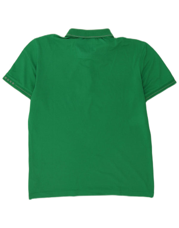 Hugo Boss Mens Slim Fit Polo Shirt Large Green Cotton