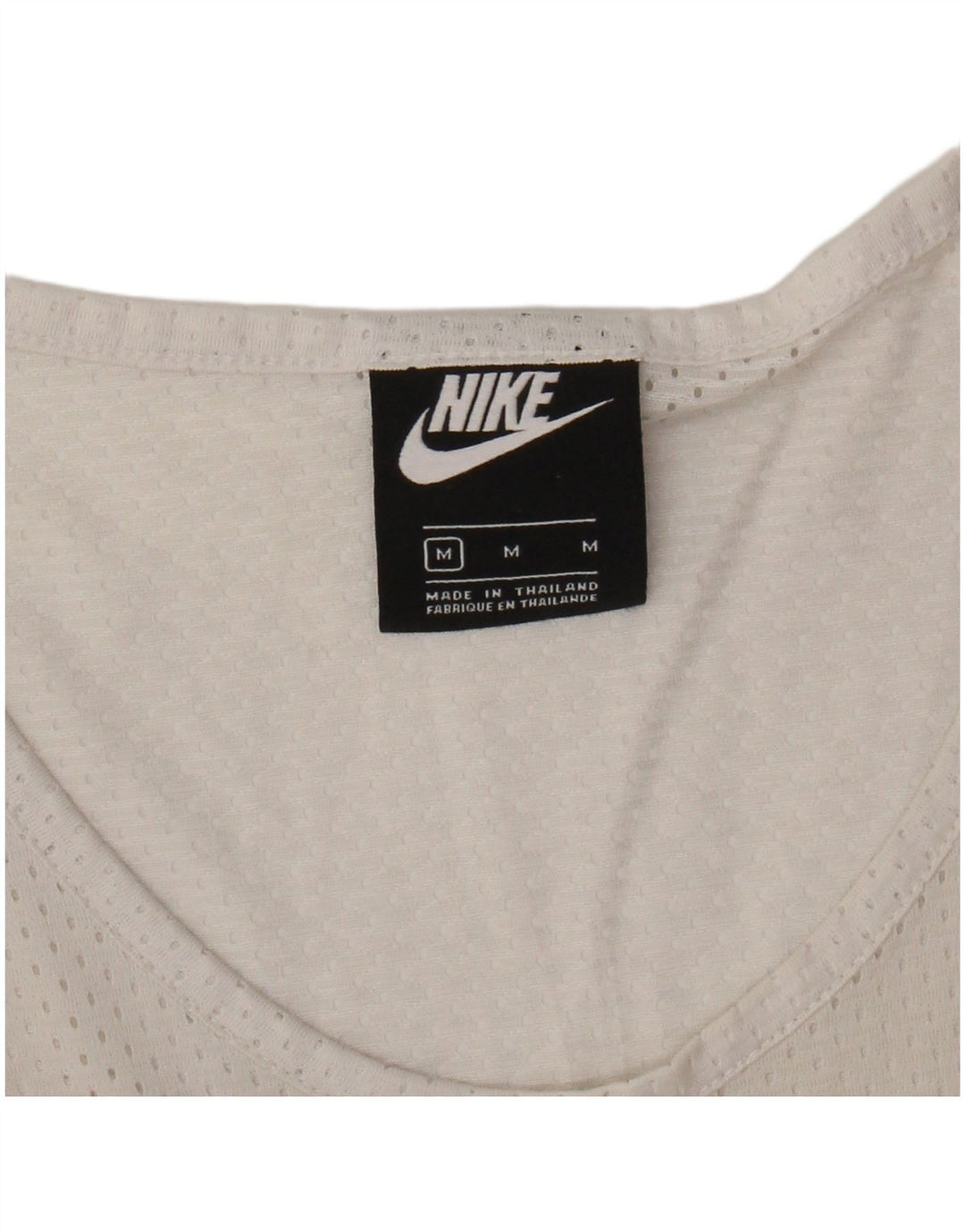 NIKE Mens Graphic Vest Top Medium Off White Colourblock Cotton
