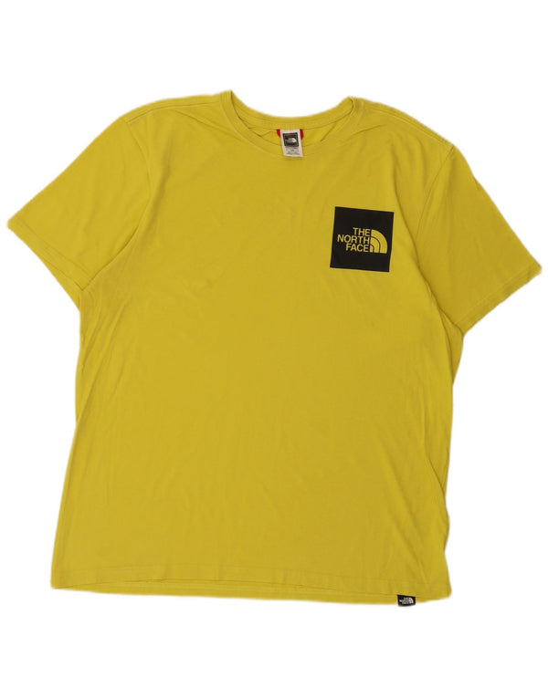 The North Face Mens T-Shirt Top Large Yellow Cotton