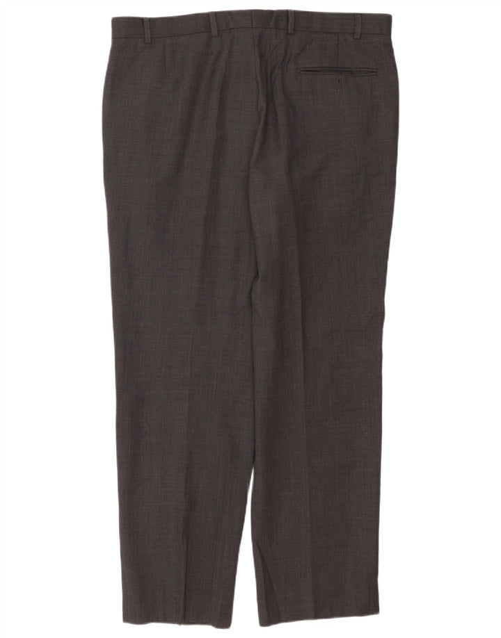 Marks & Spencer Mens Tapered Suit Trousers W38 L31 Grey Polyester