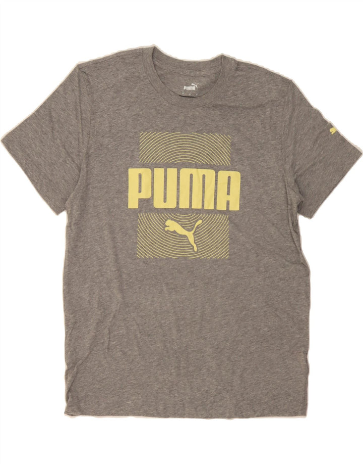 PUMA Mens Graphic T-Shirt Top Medium Grey Cotton Vintage Puma and Second-Hand Puma from Messina Hembry 