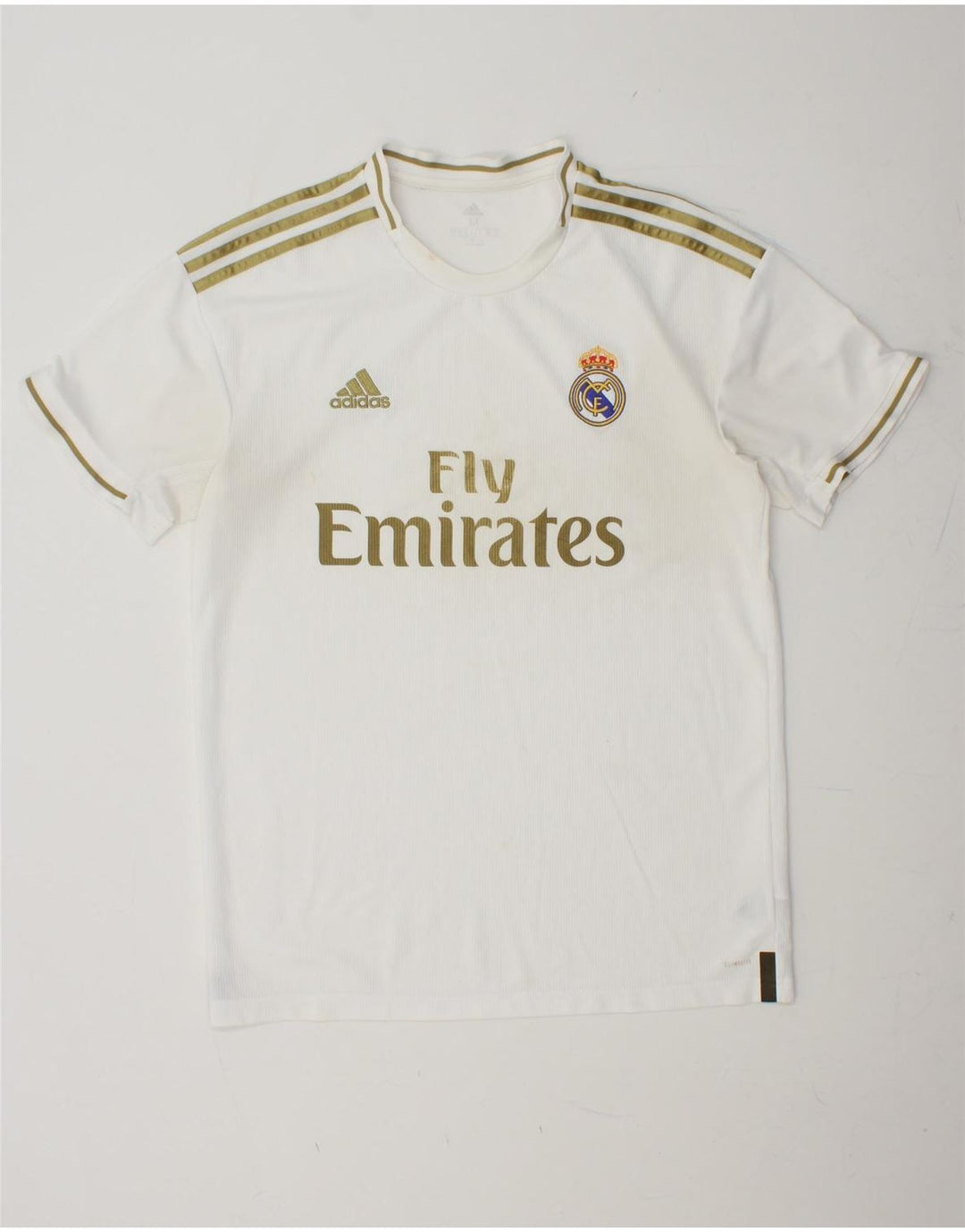 ADIDAS Mens Real Madrid Graphic T-Shirt Top Medium White Polyester