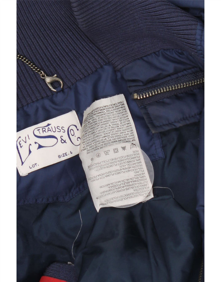 Levi's Womens Padded Jacket UK 16 Large Navy Blue Polyester