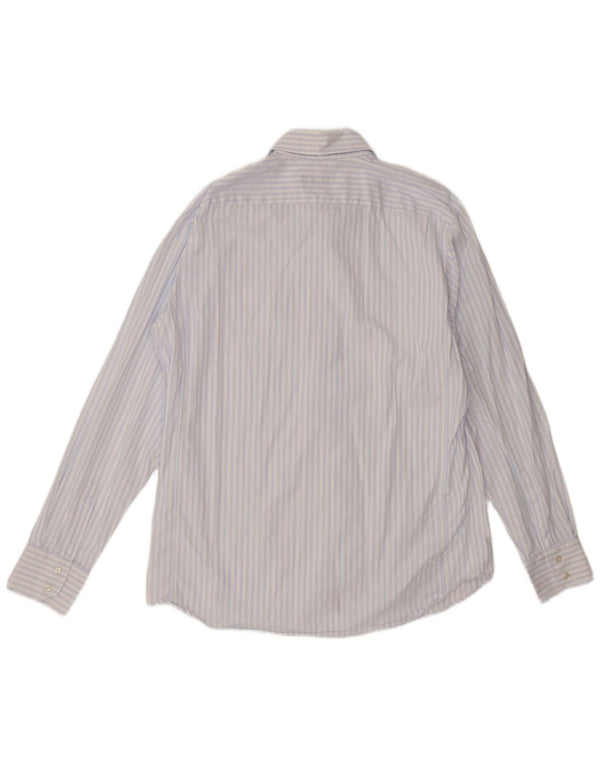 Hugo Boss Mens Shirt Size 44 17 1/2 XL Blue Pinstripe Cotton