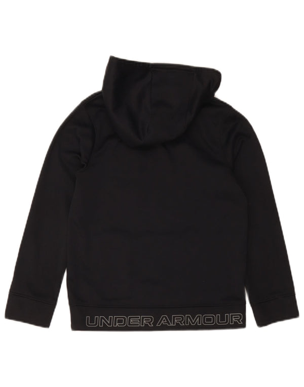 Under Armour Boys Graphic Hoodie Jumper 7-8 Years Small Black Polyester