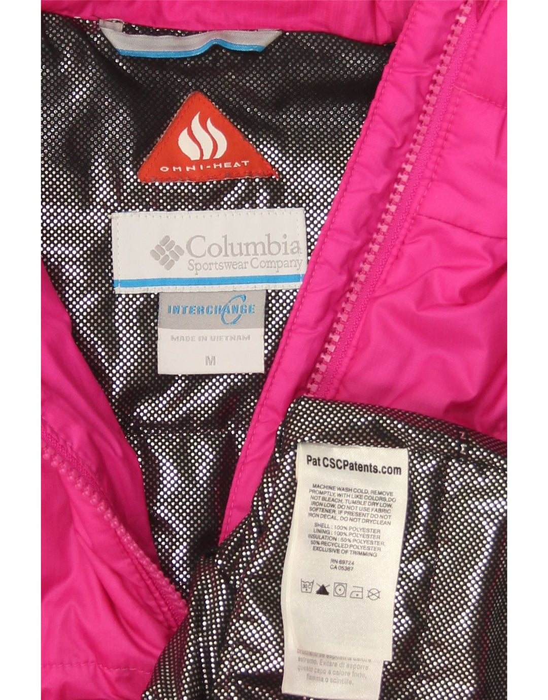 Columbia Womens Interchange Liner Padded Jacket UK 14 Medium Pink Polyester