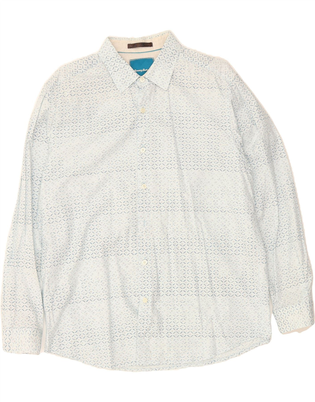 TOMMY BAHAMA Mens Shirt Medium White Argyle/Diamond Cotton Vintage Tommy Bahama and Second-Hand Tommy Bahama from Messina Hembry 