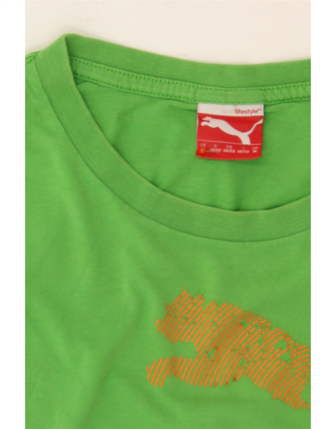 PUMA Mens Graphic T-Shirt Top Medium Green Cotton Vintage Puma and Second-Hand Puma from Messina Hembry 