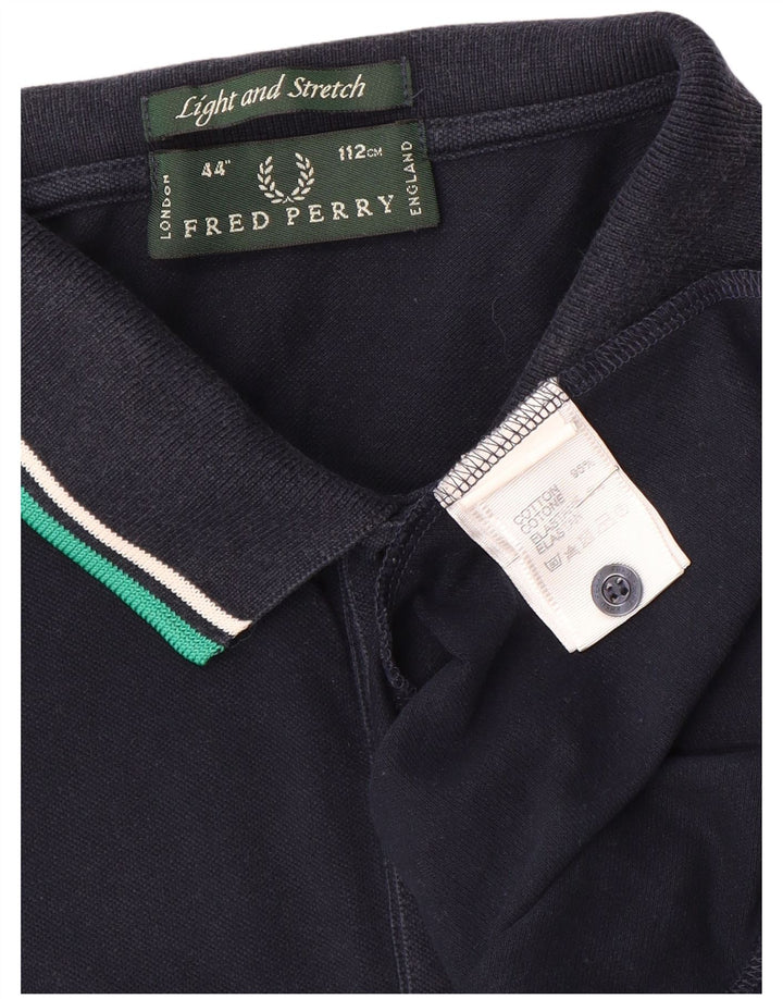 Fred Perry Mens Polo Shirt Medium Navy Blue Cotton