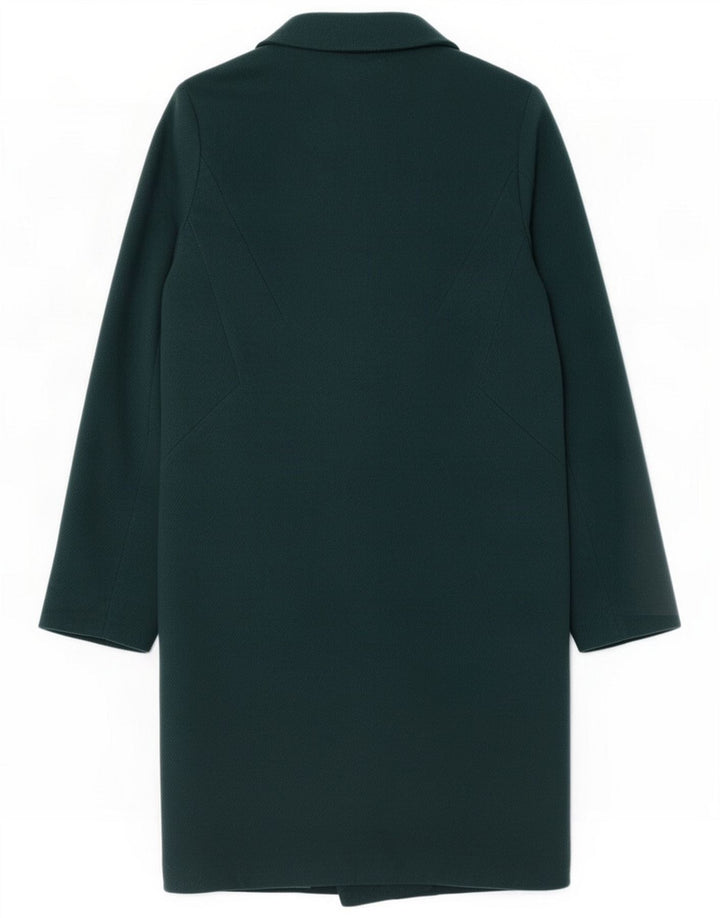 Oasis Womens Double Breasted Coat UK 10 Small Green Polyester