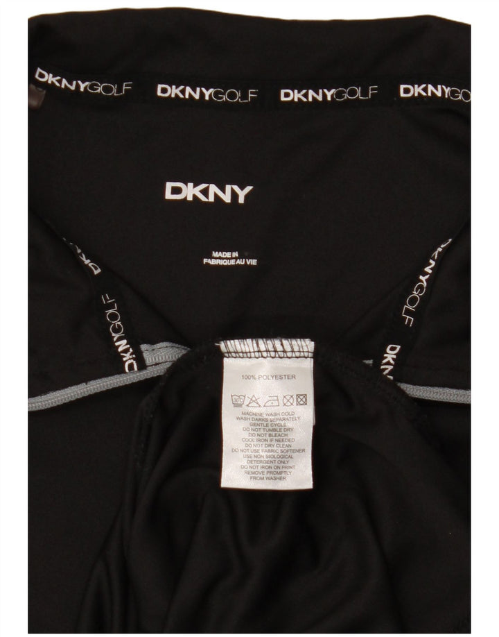 DKNY Mens Zip Neck Pullover Tracksuit Top Large Black Polyester