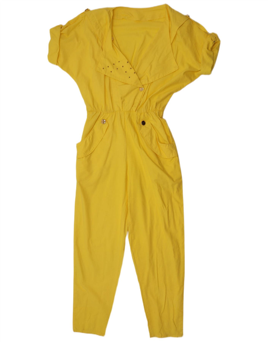 Vintage Womens Jumpsuit UK 12 Medium Yellow