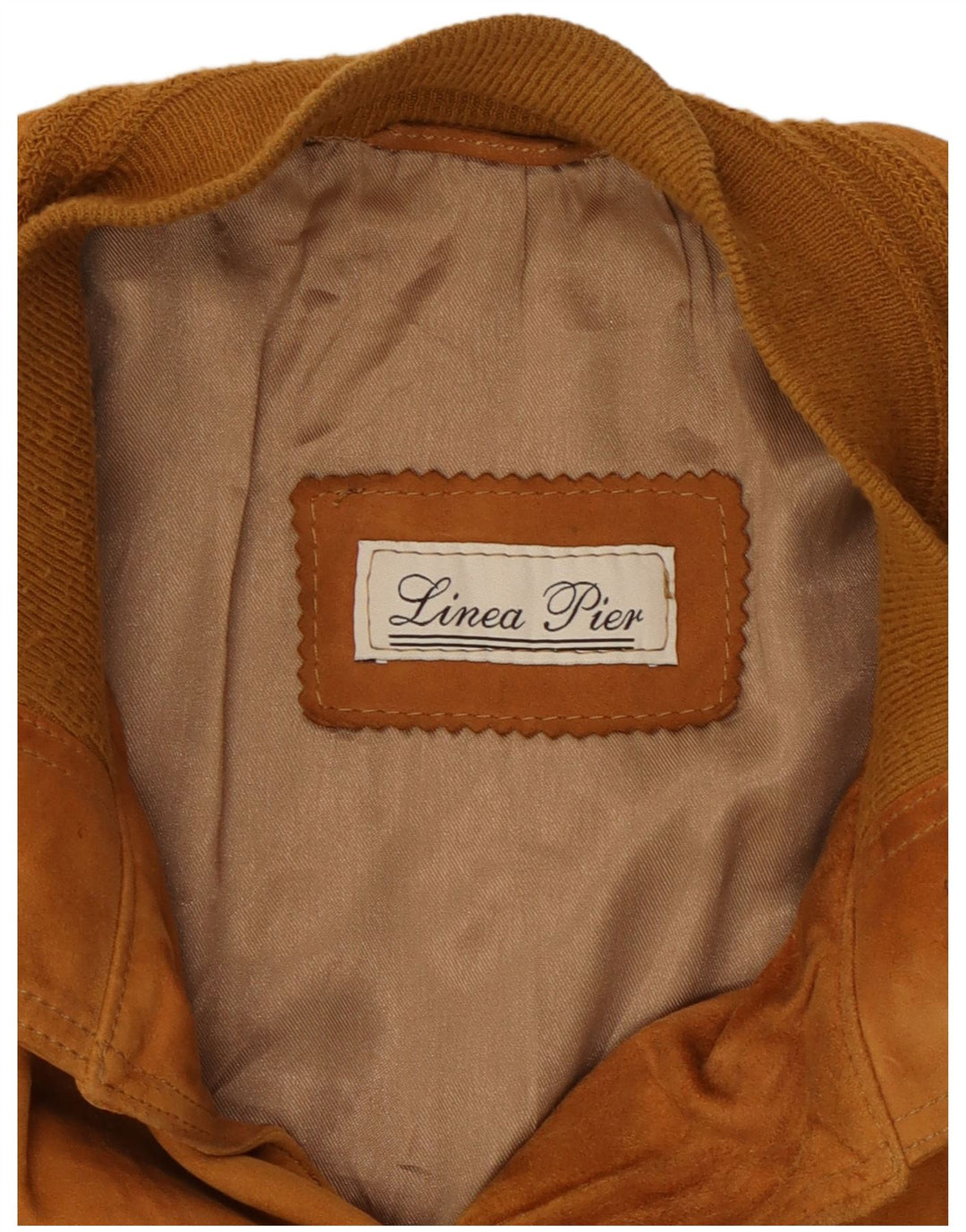 VINTAGE Mens Suede Bomber Jacket UK 38 Medium Beige Leather