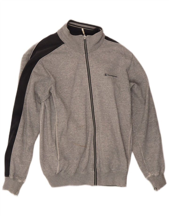 Champion Mens Regular Fit Tracksuit Top Jacket Small Grey Colourblock