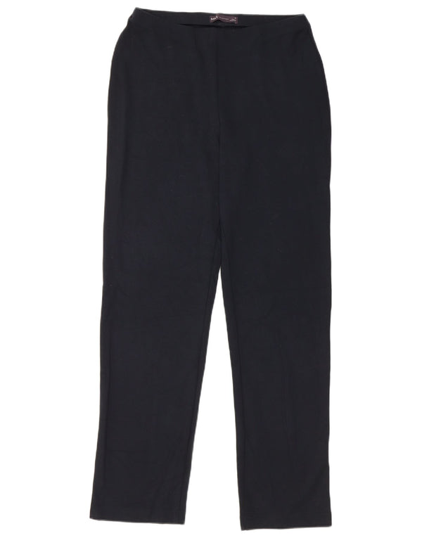 Marks & Spencer Womens Casual Trousers UK 10 Small W28 L30 Navy Blue