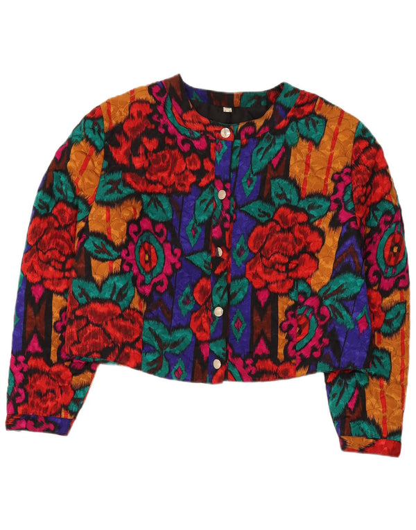 Vintage Womens 5 Button Bolero Jacket UK 22 3XL Multicoloured Floral