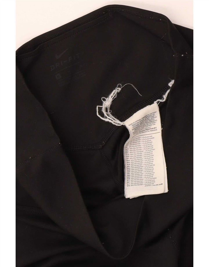 Nike Womens Dri Fit Leggings UK 14 Medium Black Polyester