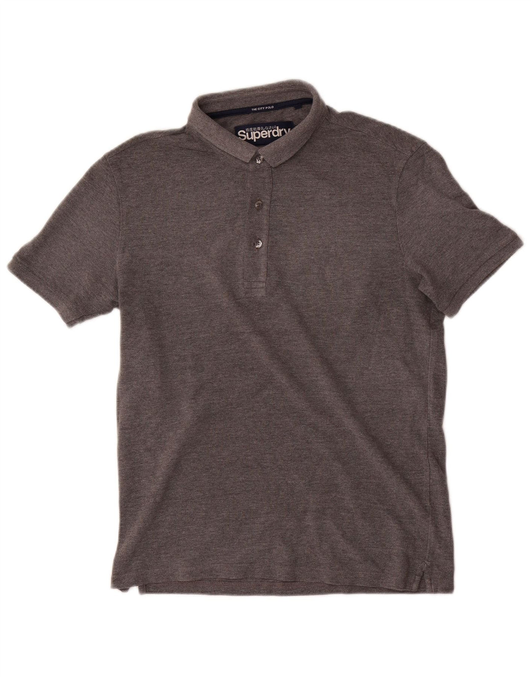 Superdry Mens Polo Shirt Medium Grey Cotton