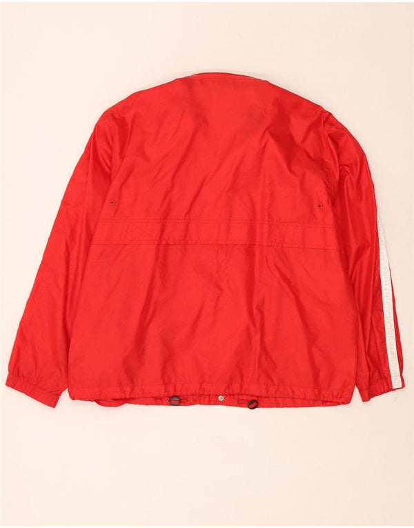 Calvin Klein Jeans Mens Hooded Rain Jacket UK 40 Large Red Colourblock