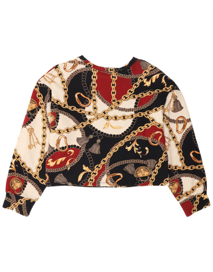 Zara Womens Crop Graphic Sweatshirt Jumper UK 10 Small Multicoloured