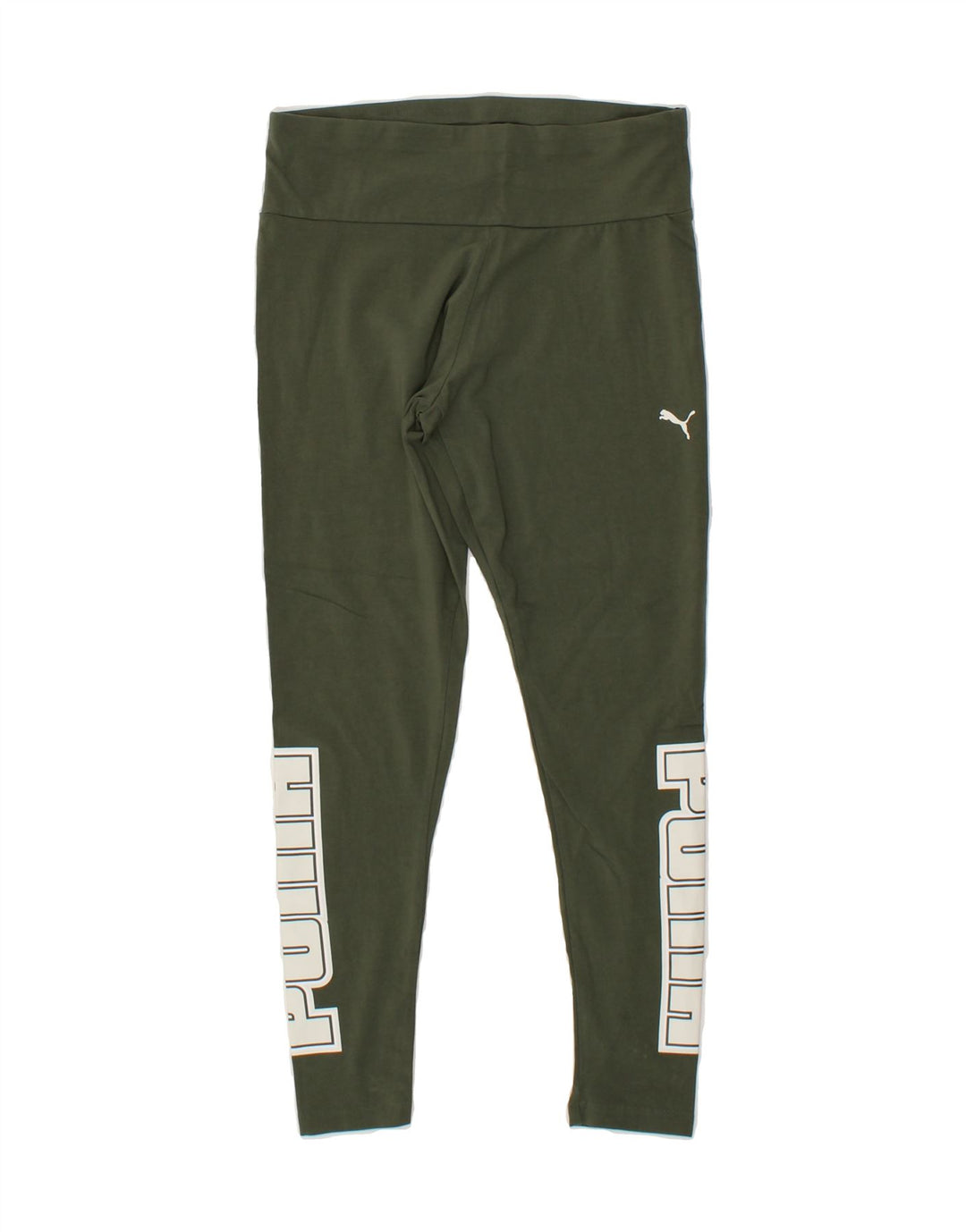 PUMA Womens Graphic Leggings UK 12 Medium  Khaki Cotton Vintage Puma and Second-Hand Puma from Messina Hembry 
