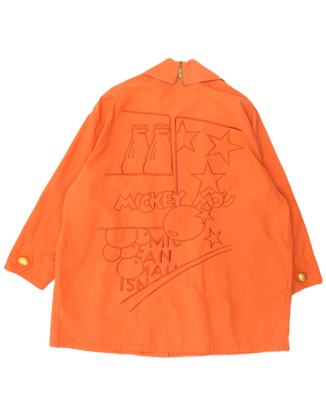 Iceberg Womens Graphic Oversized Overcoat IT 42 Medium Orange Cotton