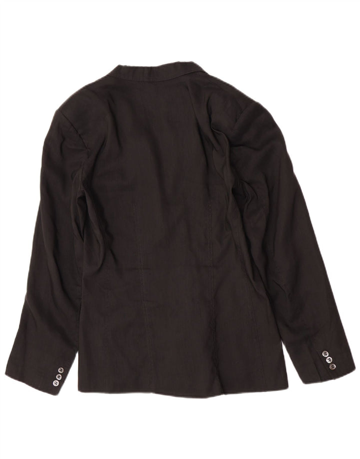 Penny Black Womens 3 Button Blazer Jacket UK 12 Medium  Black Linen