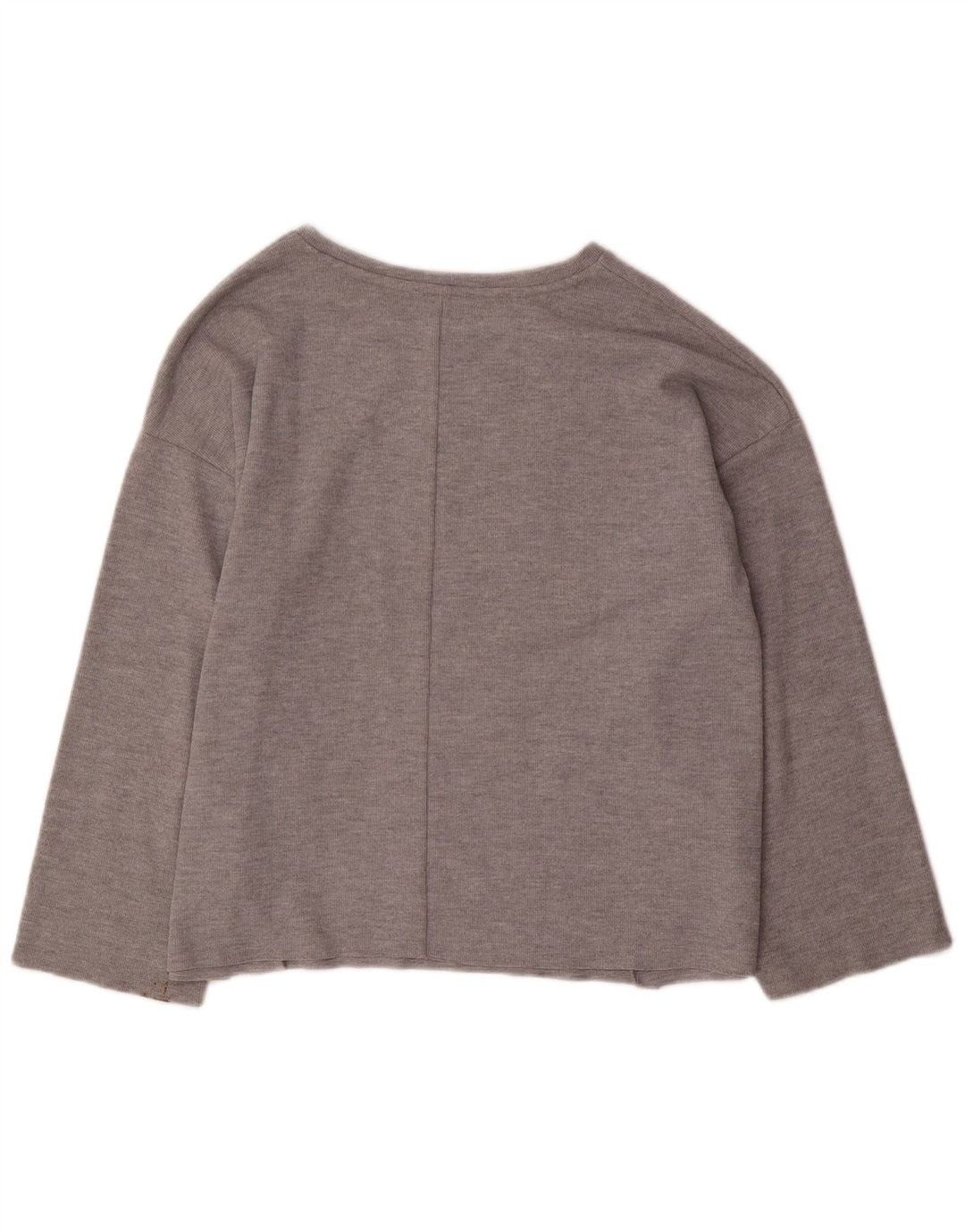 ZARA Womens Top Long Sleeve UK 14 Medium Grey Cotton