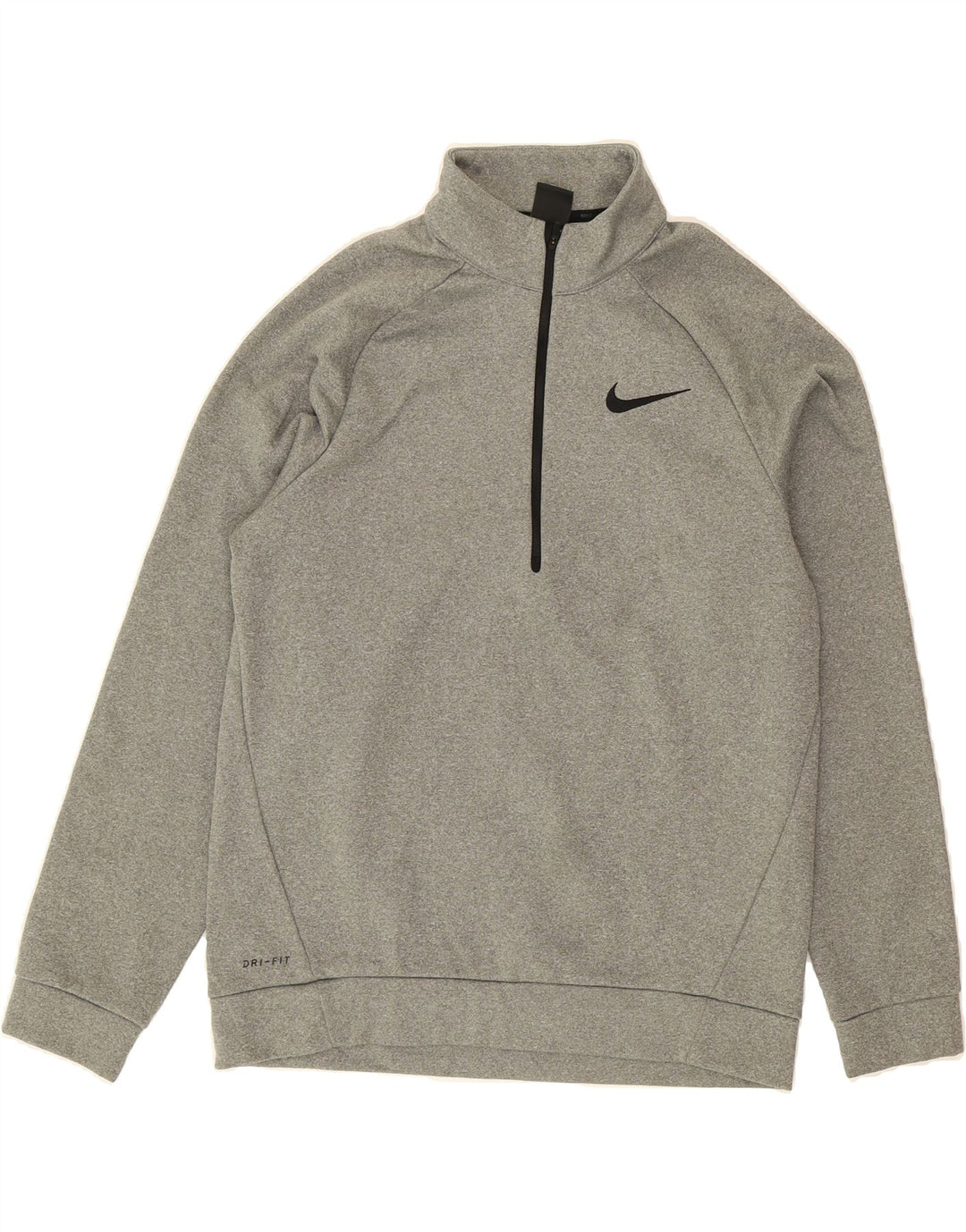 NIKE Mens Dri Fit Zip Neck Sweatshirt Jumper Medium Grey Polyester Vintage Nike and Second-Hand Nike from Messina Hembry 