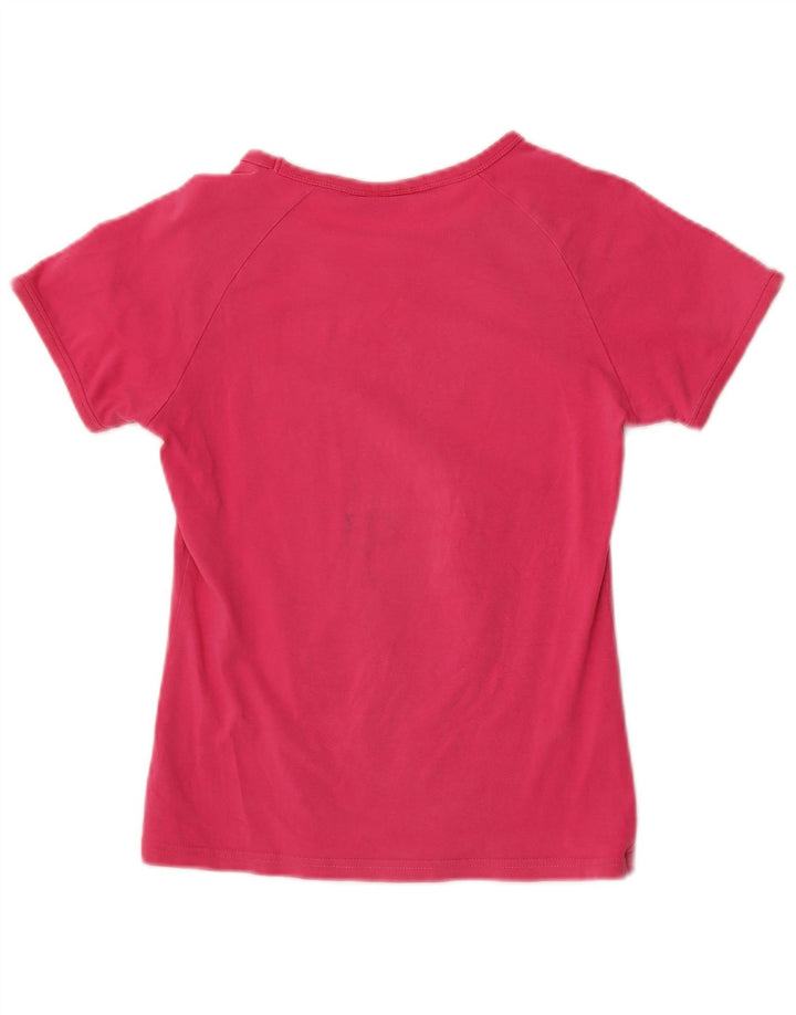 Puma Womens Graphic T-Shirt Top UK 12 Medium Pink Colourblock