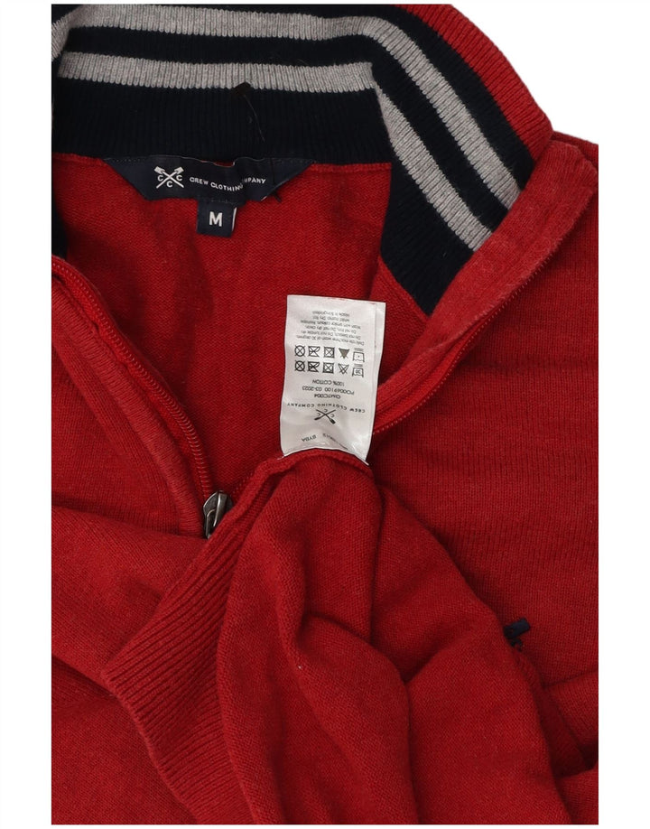 Crew Clothing Mens Zip Neck Jumper Sweater Medium Red Cotton