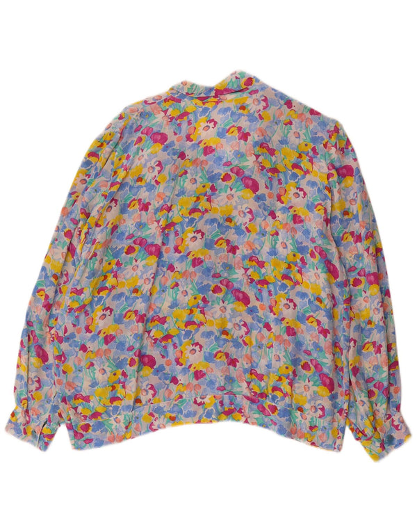 Vintage Womens Shirt Blouse UK 18 XL Multicoloured Floral