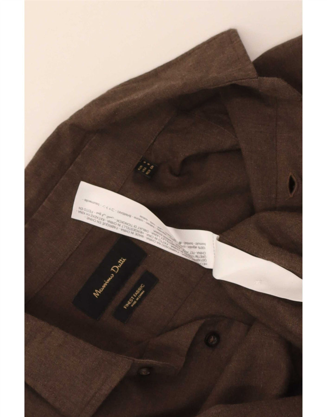 Massimo Dutti Mens Shirt Small Brown Cotton