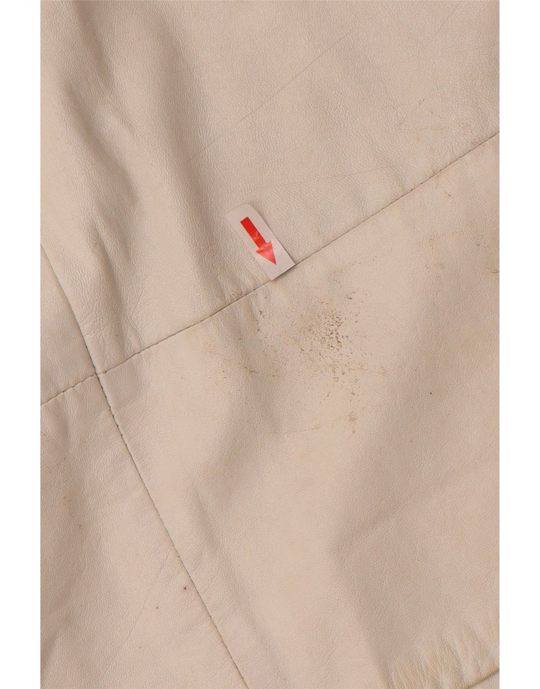 Vintage Womens Leather 2 Piece Skirt Set UK 12 Medium W26  Off White