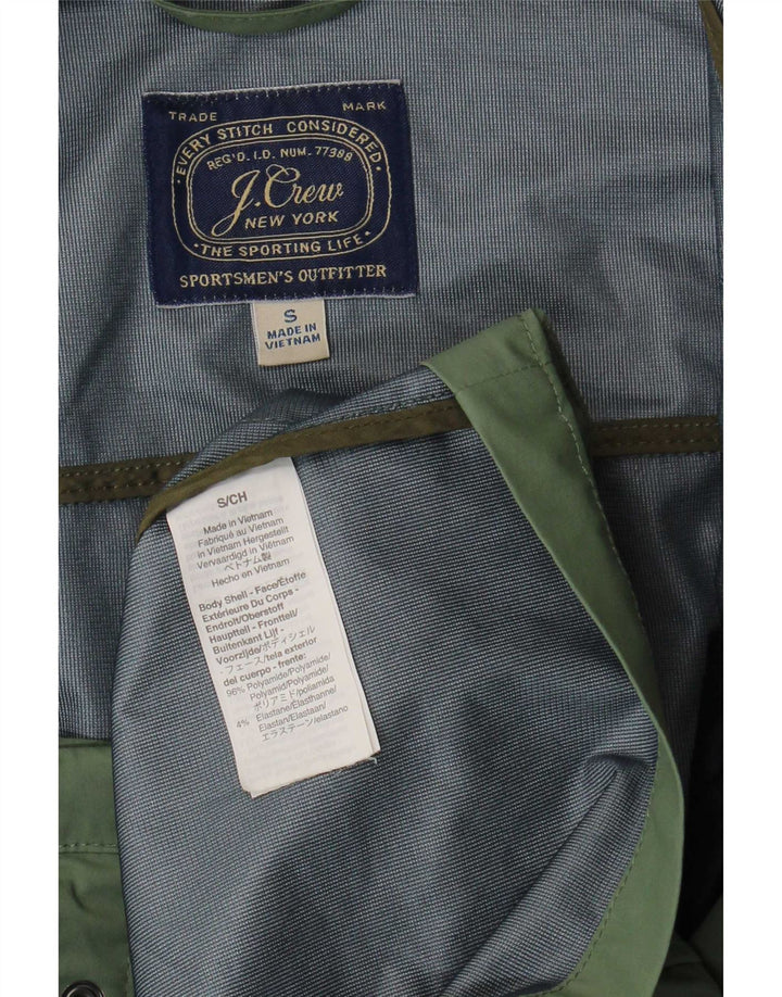 J. Crew Mens Hooded Utility Jacket UK 36 Small Green Polyester