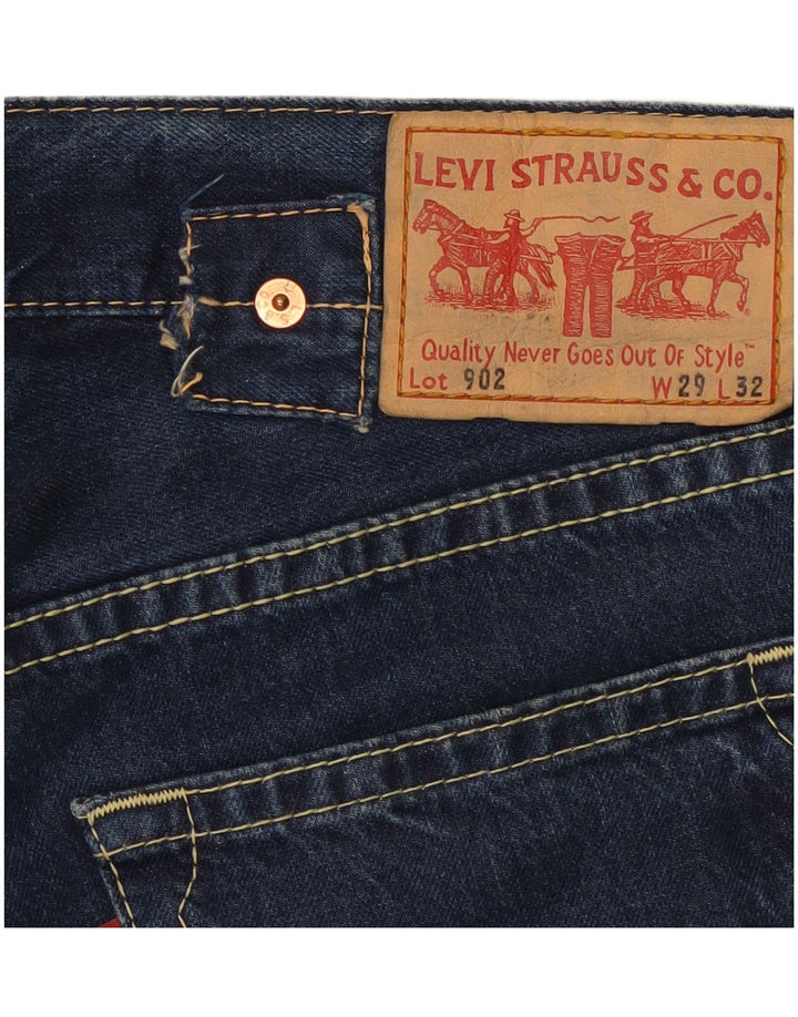 LEVI'S Womens 902 Wide Leg Jeans W29 L30 Navy Blue Cotton Vintage Levi's and Second-Hand Levi's from Messina Hembry 