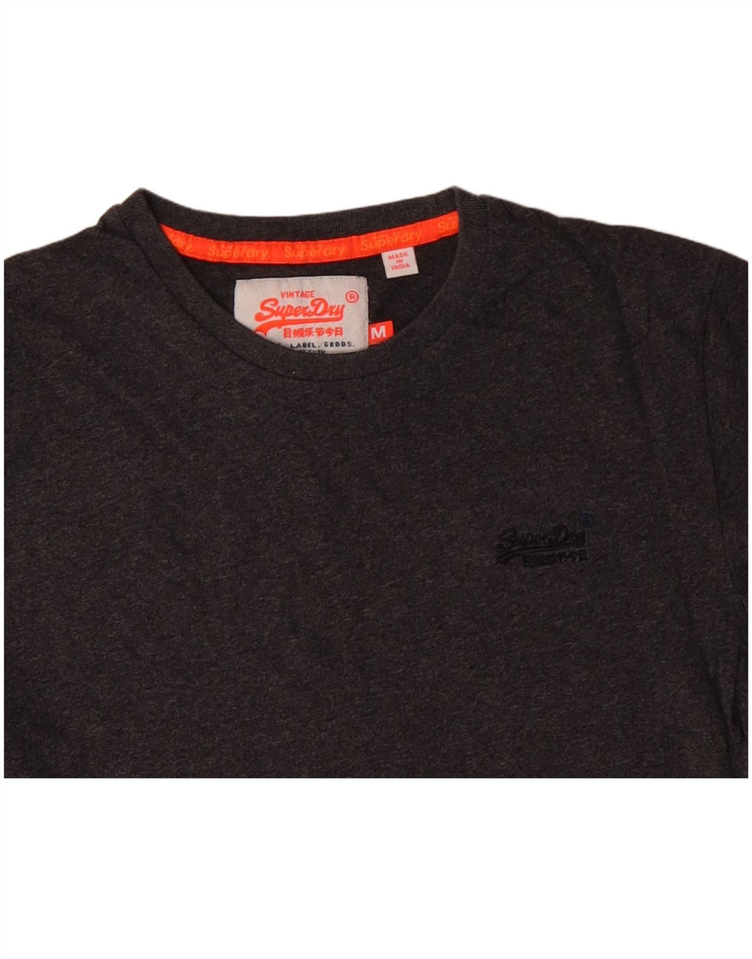 SUPERDRY Womens T-Shirt Top UK 14 Medium Grey Cotton