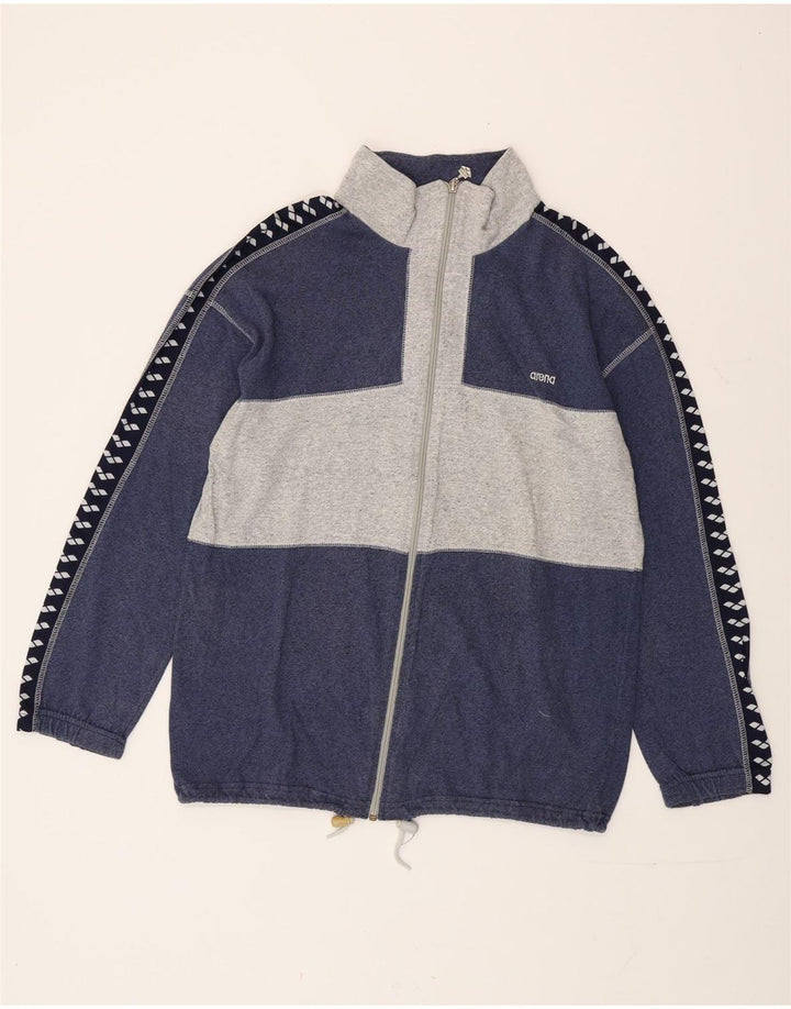 Arena Mens Graphic Tracksuit Top Jacket Small Blue Colourblock