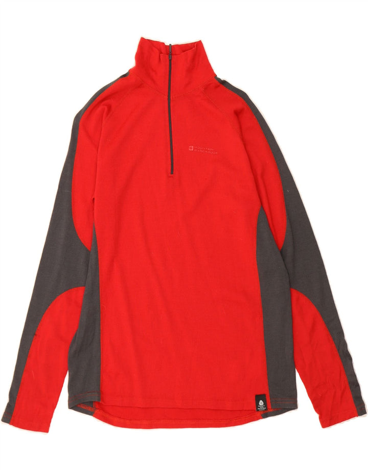 MOUNTAIN WAREHOUSE Mens Zip Neck Jumper Sweater Small Red Colourblock Vintage Mountain Warehouse and Second-Hand Mountain Warehouse from Messina Hembry 