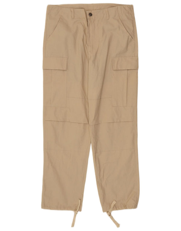 Carhartt Mens Straight Cargo Trousers Medium W34 L29 Beige Cotton