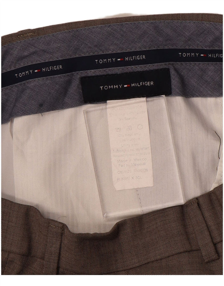 TOMMY HILFIGER Mens Straight Suit Trousers W35 L30  Grey Polyester
