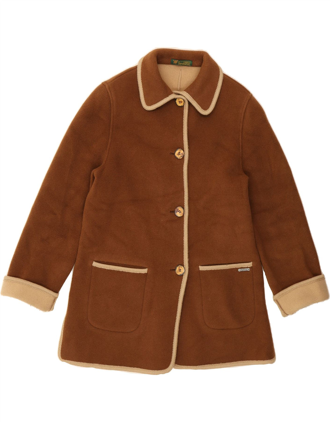 TYROLAND Womens Overcoat UK 14 Medium Brown Vintage Tyroland and Second-Hand Tyroland from Messina Hembry 